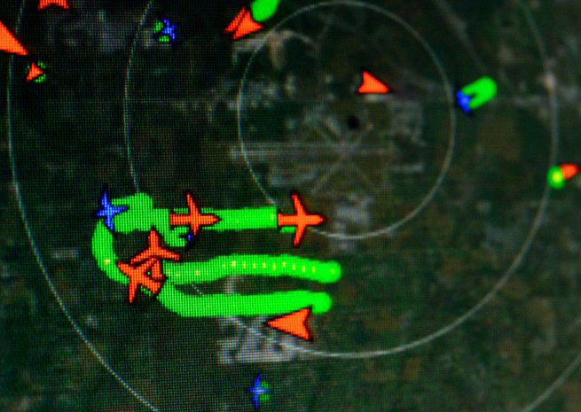 SATAS demonstration shows targets detected with aerial radar.