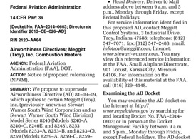 The FAA issued a proposed airworthiness directive pertaining to Meggitt (Troy) combustion heaters on Aug. 20.