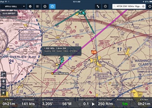 Traffic alerts on the iPad when connected to the Stratus 2.
