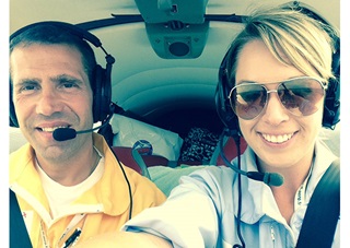 Fernando Figueirédo and Kayla Graham en route to Paris. Photo courtesy Kayla Graham.