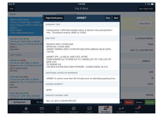 Screen image courtesy of ForeFlight.