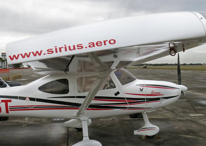 Sirius light sport aircraft at the U.S. Sport Aviation Expo.