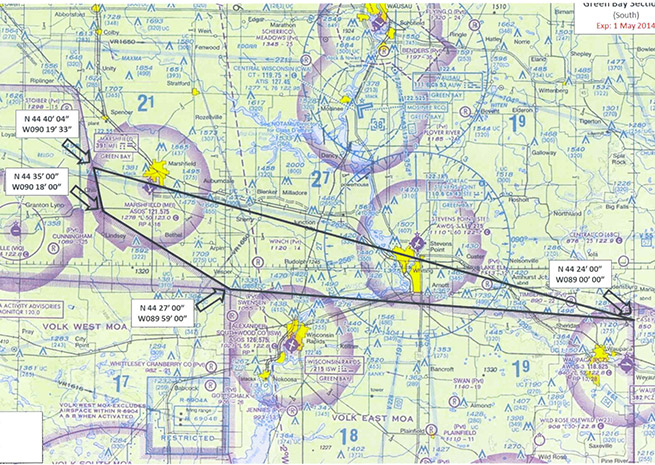 The meets and bounds of the proposed Lightning TMOA are identical to those used last year for the same large-scale U.S. Air Force exercise.