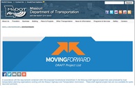 Screen image of MoDOT Moving Forward website. 