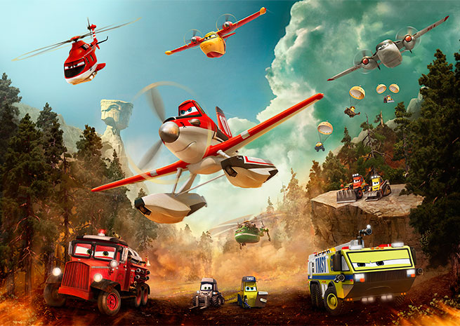 The “Planes: Fire and Rescue” production team consulted with aviators and firefighters to create a realistic animated world. Image courtesy of Disney. 