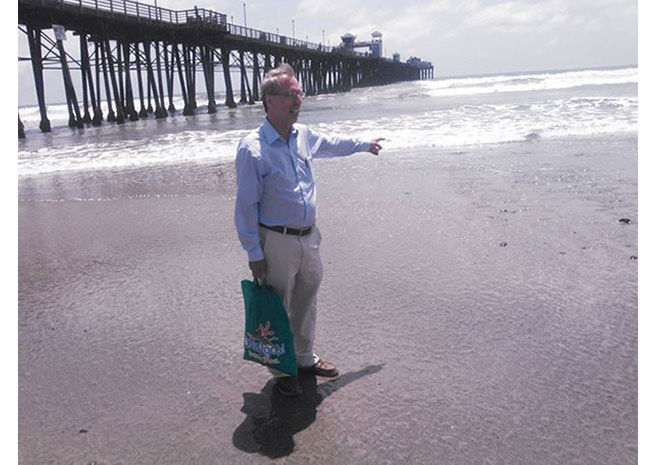 Paul Bowers marks the “Ultimate Cross Country’s” arrival in Oceanside, Calif., on May 23. Photo courtesy of Paul Bowers.