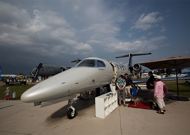 The Embraer Phenom 300 was open for tours at AirVenture.
