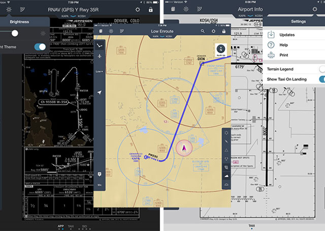 Mobile FliteDeck screenshots courtesy of Jeppesen.