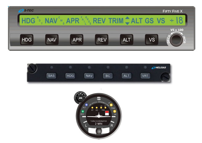 The S-Tec 55X remains the most popular general aviation fixed-wing autopilot system, while HeliSAS is gaining ground in the Part 27 helicopter market. Genesys continues to offer the S-Tec 20/30 autopilot system as well. Photos courtesy of Genesys Aerosystems. 