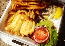 Fresh fish makes for tasty meals from Captain Marden’s  Cod Squad truck. Photo courtesy of Captain Marden’s Seafoods.