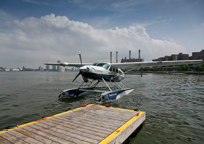 A seaplane base on the East River turns an hours-long drive from Manhattan to the Hamptons into a brief flight.