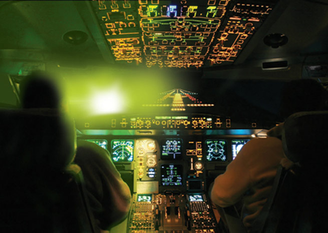 Laser incidents are a known problem among airline crew, but they also affect general aviation aircraft. Image source: Transport Canada