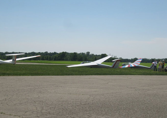 Gliders at Alexandria Airport in Indiana.