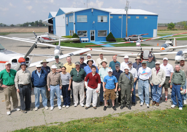 Central Indiana Soaring Society club members after buying the airport in 2004.