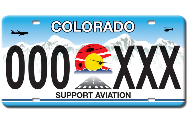 The “Support Aviation” license plate was designed by Chris Glaser.