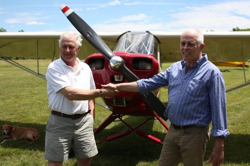 Rinker and Kern Buck reenact the famous photo from the book.