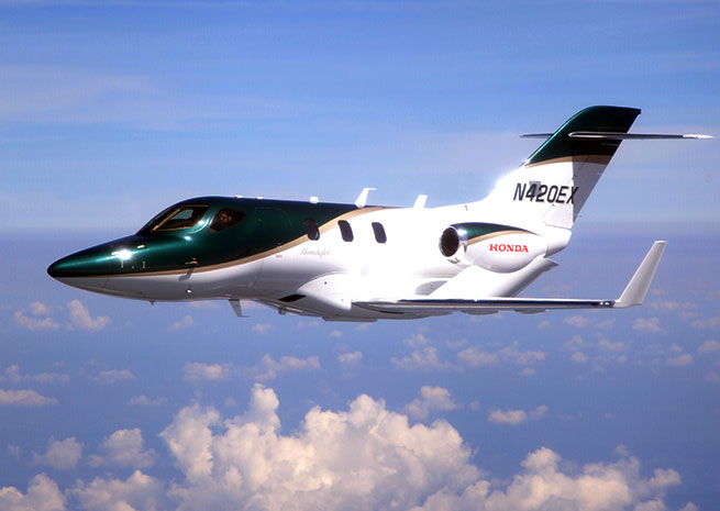 The first production HondaJet in flight June 27. Honda Aircraft Co. photo.