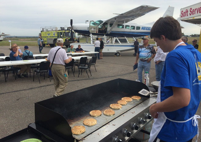 Where there's food, there's pilots. The Colorado Pilots Association's annual event included a pancake breakfast.