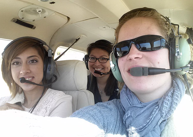 AOPA Central Southwest Regional Manager Yasmina Platt flew women and girls for Women of Aviation Worldwide Week in Victoria, Texas.