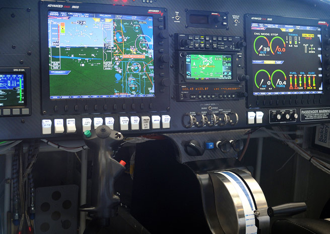 Instrument panel on the RV10 turboprop.