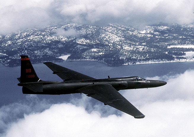 A U-2 Dragon Lady flies a training mission. U.S. Air Force file photo by Master Sgt. Rose Reynolds.