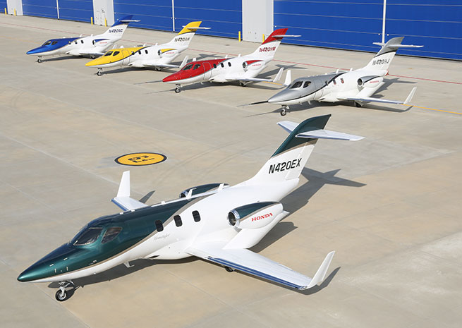 Honda Aircraft Co. has added a new color option (deep pearl green) to the HondaJet lineup. Honda Aircraft Co. photo.