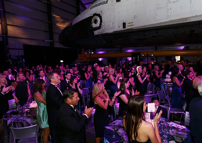 Samuel Oschin Space Shuttle Endeavour Pavilion at the California Science Center. Photo courtesy Angel Flight West.