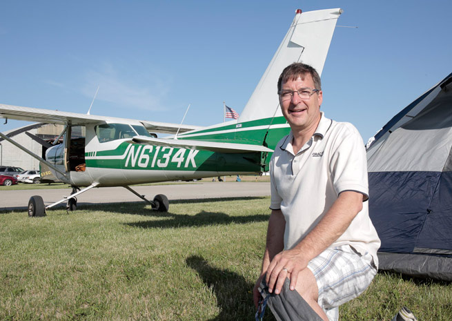 Eric Graham is camping out with an aircraft for the first time.