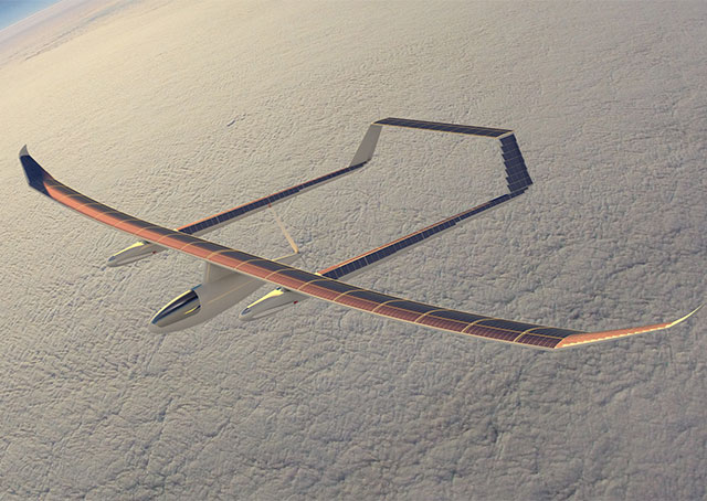 Solar Flight has made the pilot optional in its fourth design, Sunsstar, a solar-powered aircraft able to remain at high altitude for months at a time. Image courtesy of Solar Flight.