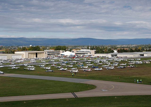 Hundreds of aircraft flew in for AOPA's Homecoming Fly-In in October 2014.
