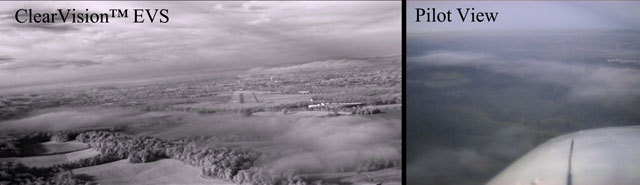 The view from Elbit Systems’ Enhanced Vision System (EVS) camera.