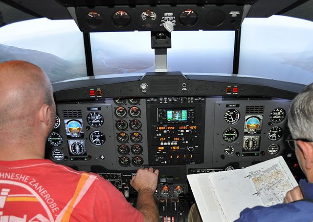Firefigthing pilots can practice and sharpen skills in a realistic scenario designed by SimCheck International. Photo courtesy of SimCheck International.