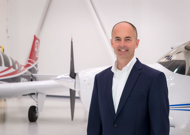 Former test pilot Doug May, Textron’s new vice president overseeing piston aircraft, said he is a general aviation enthusiast himself. Photo courtesy of Textron Aviation. 