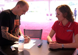 Chris Graves with instructor Doris Gatewood.