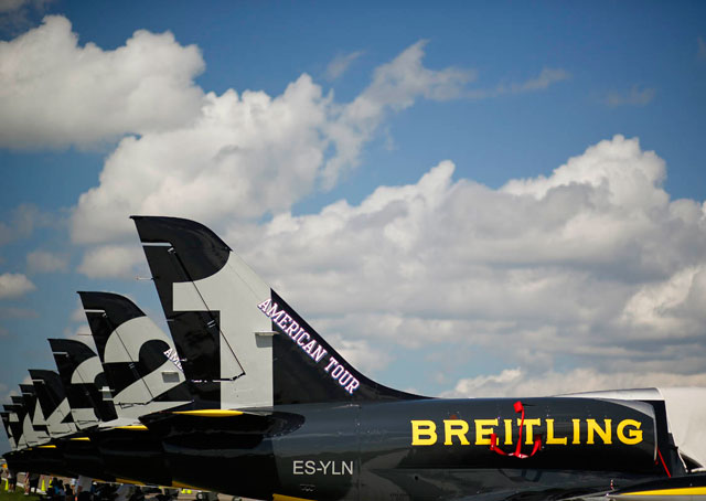 Breitling Jets, lined up and waiting for the show. 