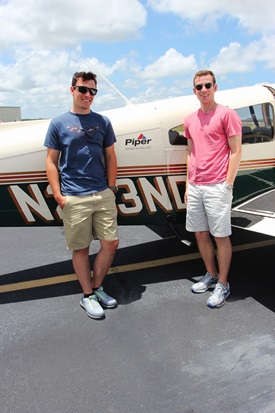 Colin Hassell (right) and Zach Rose celebrated Hassell's graduation from college with a weeklong aviation trip that gave back to the aviation community. 