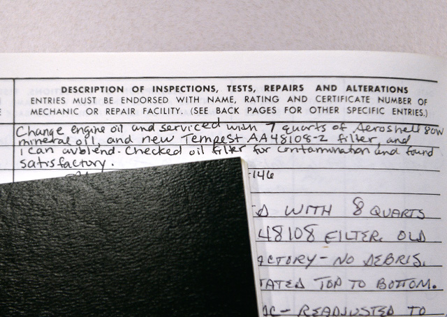 General aviation aircraft owners can perform some of their own maintenance but they need to correctly log the entry into the appropriate logbook. Photo by David Tulis/AOPA.