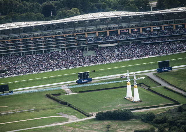 Paul Bonhomme of Great Britain performs during the finals of the fifth stage of the Red Bull Air Race World Championship in Ascot, Great Britain. Photo by Joerg Mitter / Red Bull Content Pool