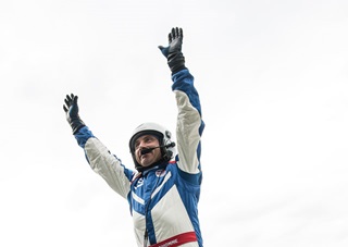 Paul Bonhomme of Great Britain celebrates after the finals of the fifth stage of the Red Bull Air Race World Championship in Ascot, Great Britain. Photo by Joerg Mitter / Red Bull Content Pool