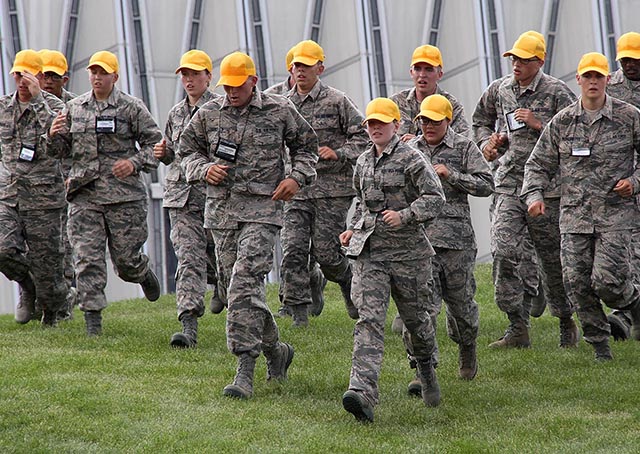 AOPA scholarship winner Anna Weilbacher participates in cadet basic training at the U.S. Air Force Academy. Photo courtesy of Anna Weilbacher.