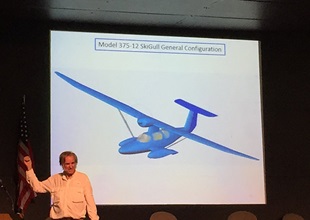 Rutan gave a presentation at EAA AirVenture about the SkiGull.