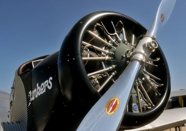 The F13 replica is powered by a Pratt and Whitney R-985 radial.