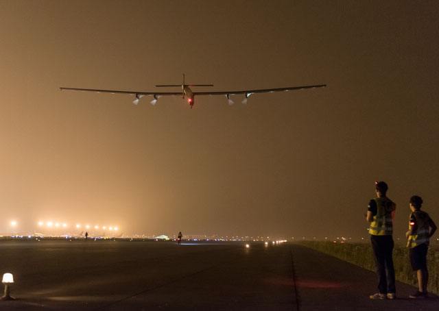 Solar Impulse 2 lifts off from Nanjing, China on May 30 (May 31, 2:39 a.m. local time). Photo courtesy of Solar Impulse. 