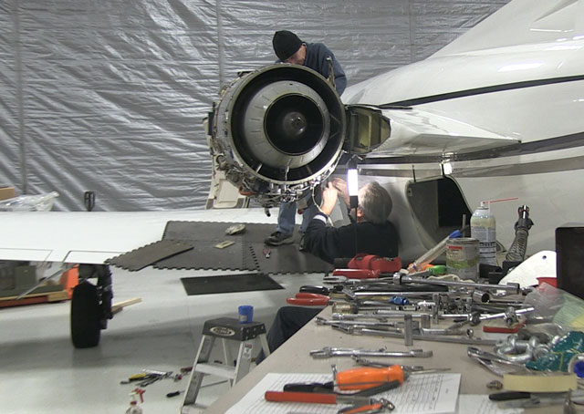 Shoreline Aviation staff maintain aircraft at Marshfield Municipal Airport in Massachusetts, part of a $16.6 billion industry that supports more than 162,000 jobs after years of growth.  
