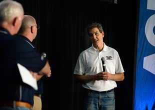 FAA Deputy Administrator Michael Whitaker talks flying at AOPA President Mark Baker’s Pilot Town Hall. Photo by David Tulis.
