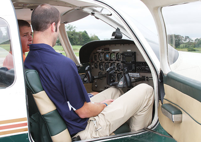 Troy Rollinson, Certified Flight Instructor, and Nick Wilks, CCBC Aviation student. Photo courtesy of CCBC Aviation Academy.