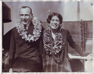 Bill Lancaster and Jessie “Chubbie” Miller in San Francisco in 1928. Photo courtesy “The Lost Aviator.”