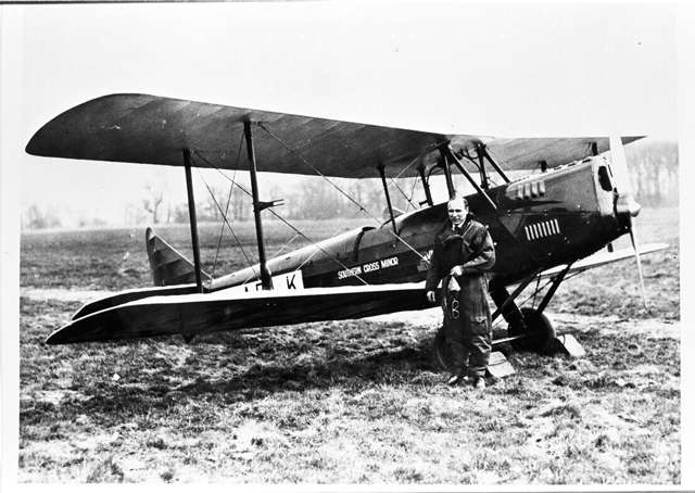 Bill Lancaster with his Avro Avian, Southern Cross Minor. Photo courtesy “The Lost Aviator.”