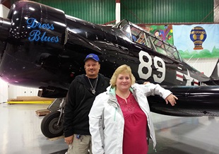 John B. Moore Jr. and Linda Moore like coming out to movie night at the airport to watch aviation-related movies and see airplanes up close.
