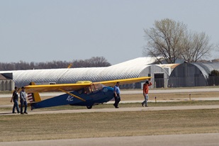 A beautiful Schweizer 2-22 painted in the paint scheme of a similar TG-4 WW II training glider. Photo by Dennis Newman.